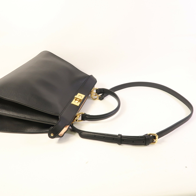 FENDI 牛皮皮革Peekaboo I See U Medium金扣手挽肩背兩用袋-8