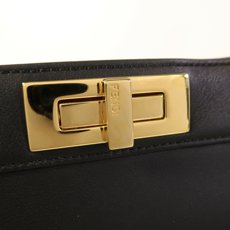 FENDI 牛皮皮革Peekaboo I See U Medium金扣手挽肩背兩用袋-9