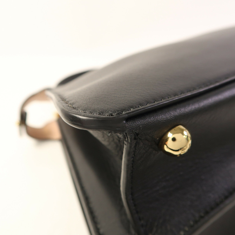 FENDI 牛皮皮革Peekaboo I See U Medium金扣手挽肩背兩用袋-12