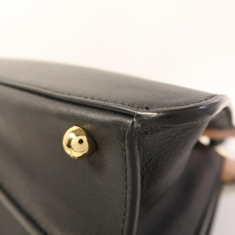 FENDI 牛皮皮革Peekaboo I See U Medium金扣手挽肩背兩用袋-13