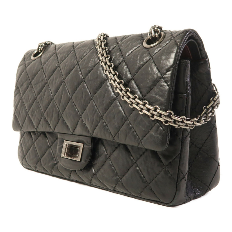 CHANEL 牛皮皮革2.55銀扣鏈帶肩背袋-2