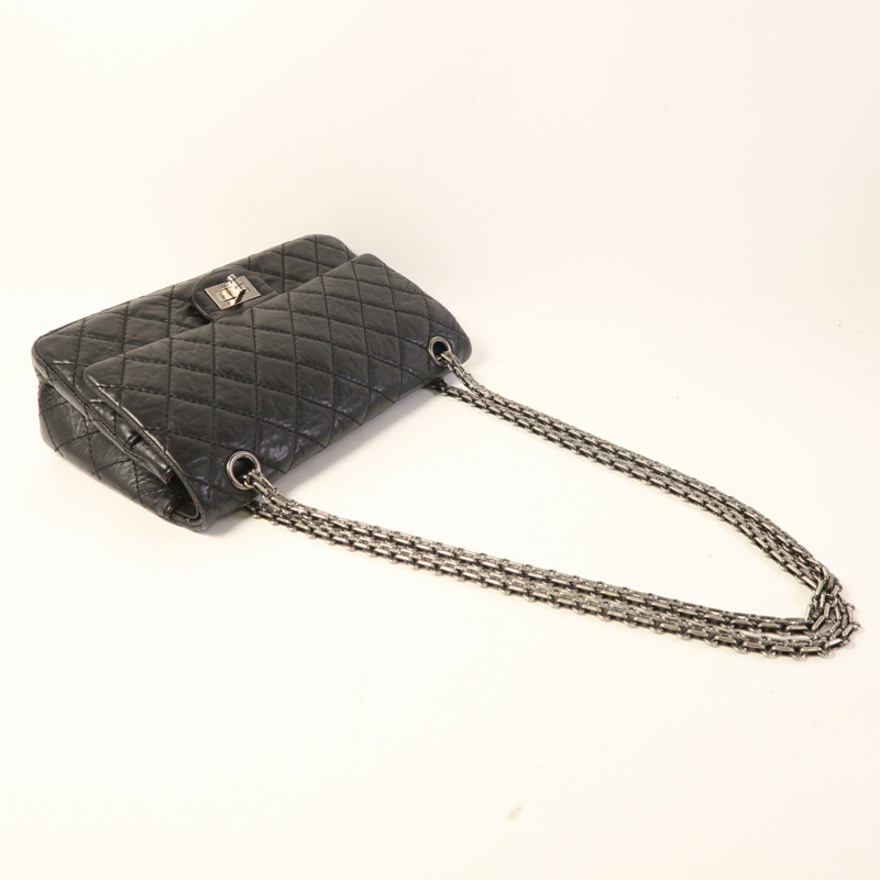 CHANEL 牛皮皮革2.55銀扣鏈帶肩背袋-7