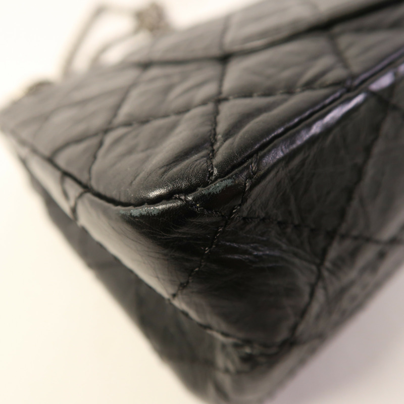 CHANEL 牛皮皮革2.55銀扣鏈帶肩背袋-12