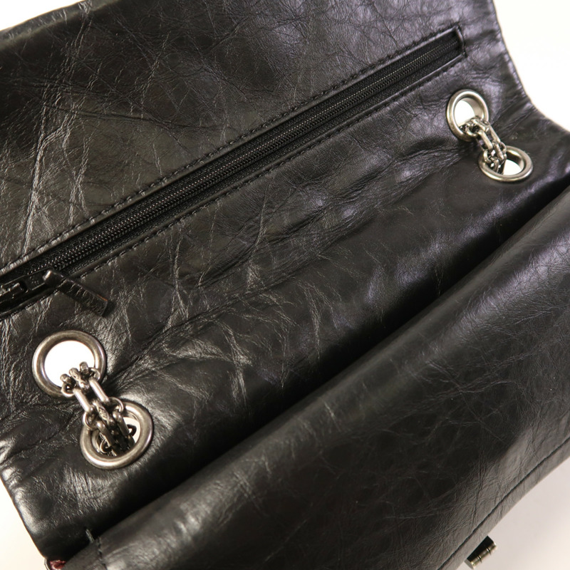 CHANEL 牛皮皮革2.55銀扣鏈帶肩背袋-14