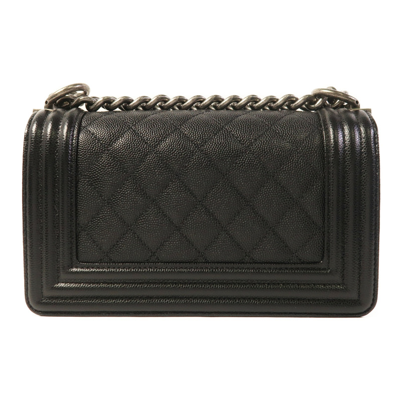 CHANEL 牛皮皮革Boy 20銀扣鏈帶肩背袋-1