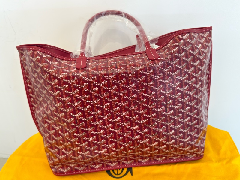 全新GOYARD紅色內全皮雙面購物托特包PM中號-2