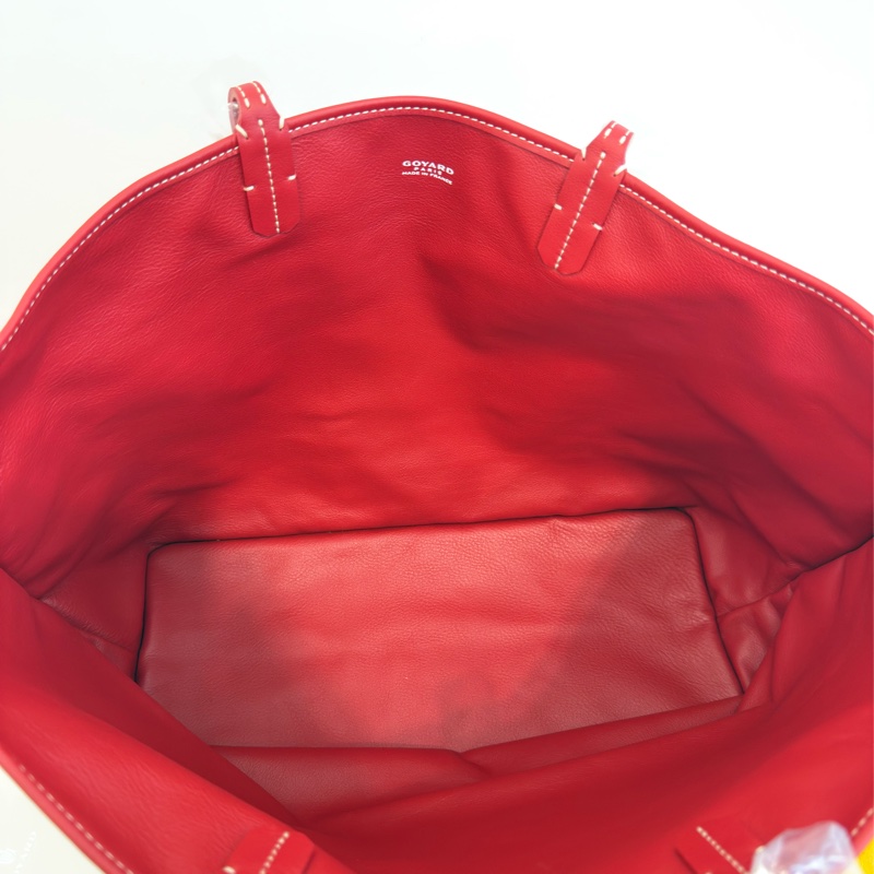 全新GOYARD紅色內全皮雙面購物托特包PM中號-6