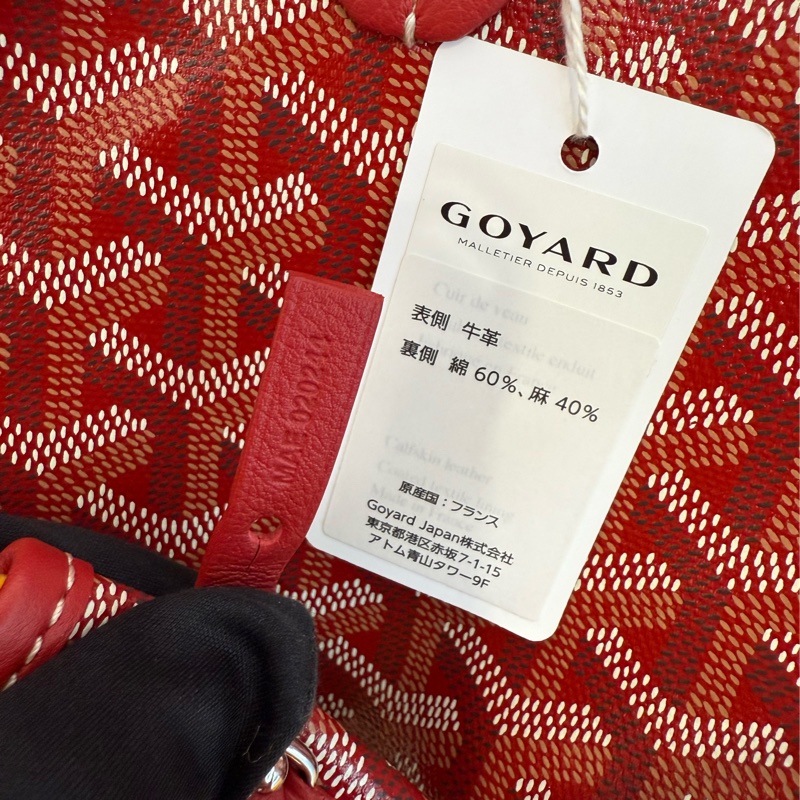 全新GOYARD紅色內全皮雙面購物托特包PM中號-8