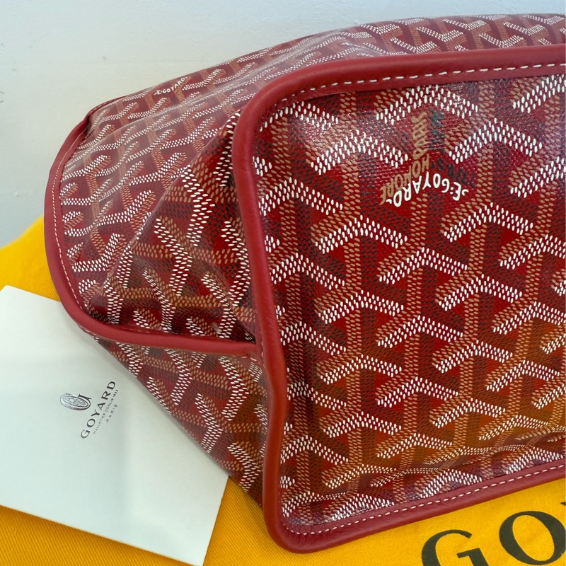 全新GOYARD紅色內全皮雙面購物托特包PM中號-9