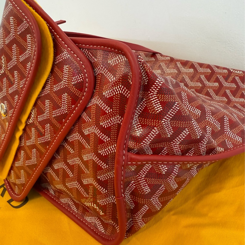 全新GOYARD紅色內全皮雙面購物托特包PM中號-10