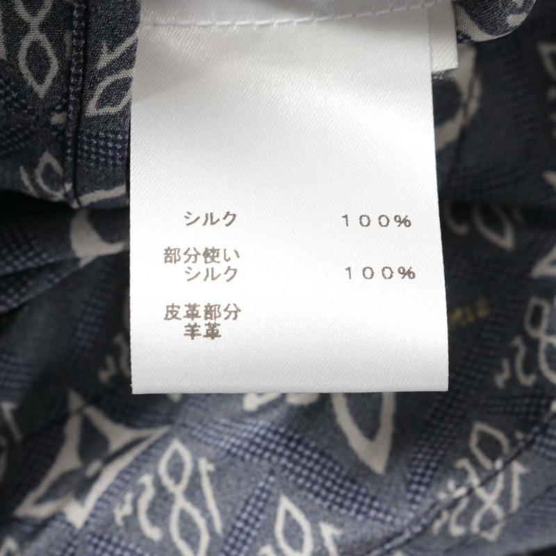 LOUIS VUITTON Monogram 無袖洋裝 絲綢 藍白多色 #34 二手 女士-3