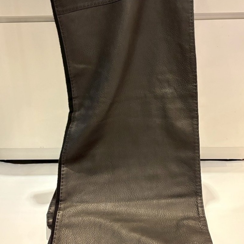 Hermes 黑色鹿皮/cashmere 雙面流蘇圍巾-2