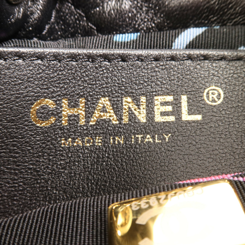 CHANEL 牛皮皮革Rucksack金扣背包-5