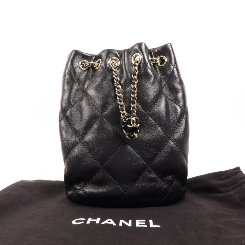 CHANEL 牛皮皮革Rucksack金扣背包-9