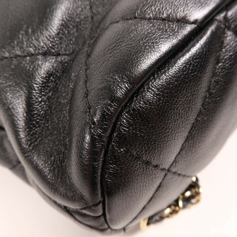 CHANEL 牛皮皮革Rucksack金扣背包-11