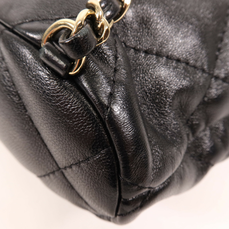 CHANEL 牛皮皮革Rucksack金扣背包-12