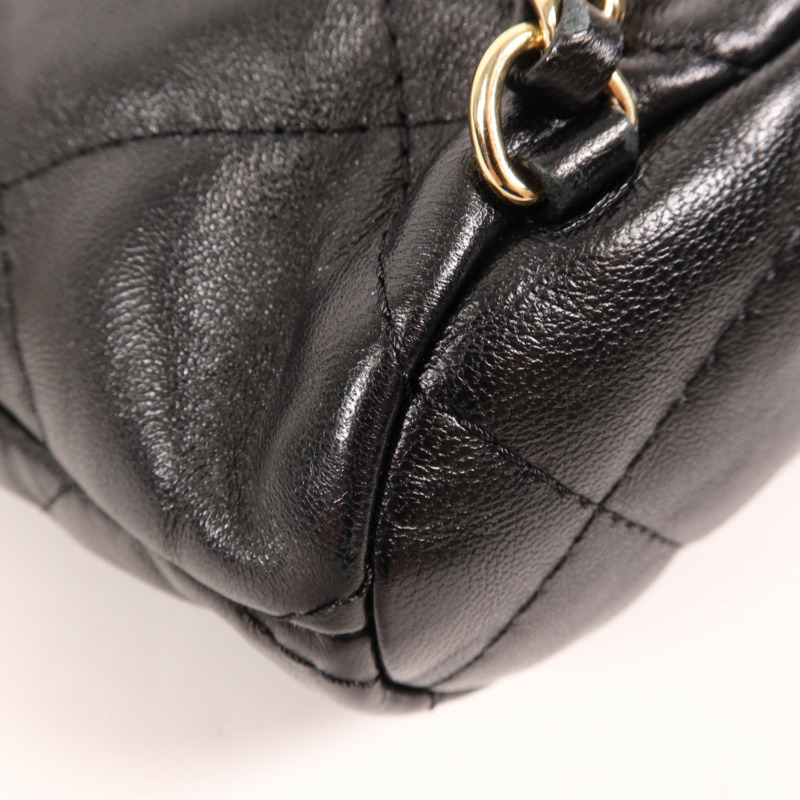 CHANEL 牛皮皮革Rucksack金扣背包-13