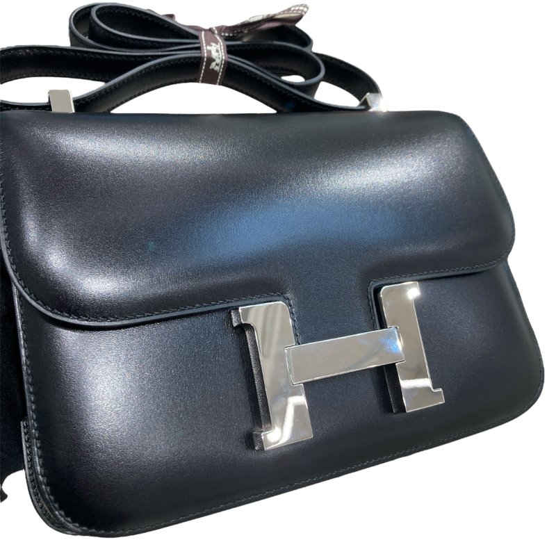 HERMES 愛馬仕 CONSTANCE 24 康康包 BOX皮 黑色 銀扣-9