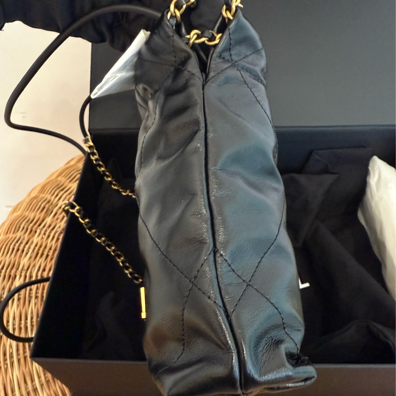 全新CHANEL黑色金字mini 22Bag斜背包流浪包AS3980-3