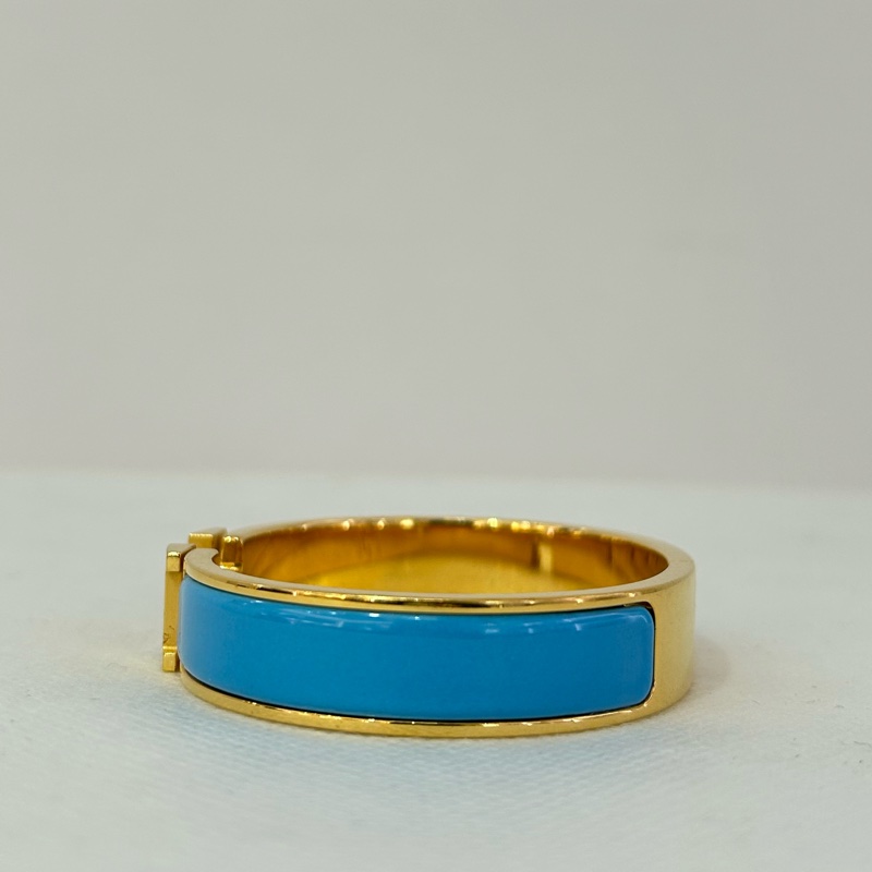 HERMES H金 水藍琺瑯PM手環-2