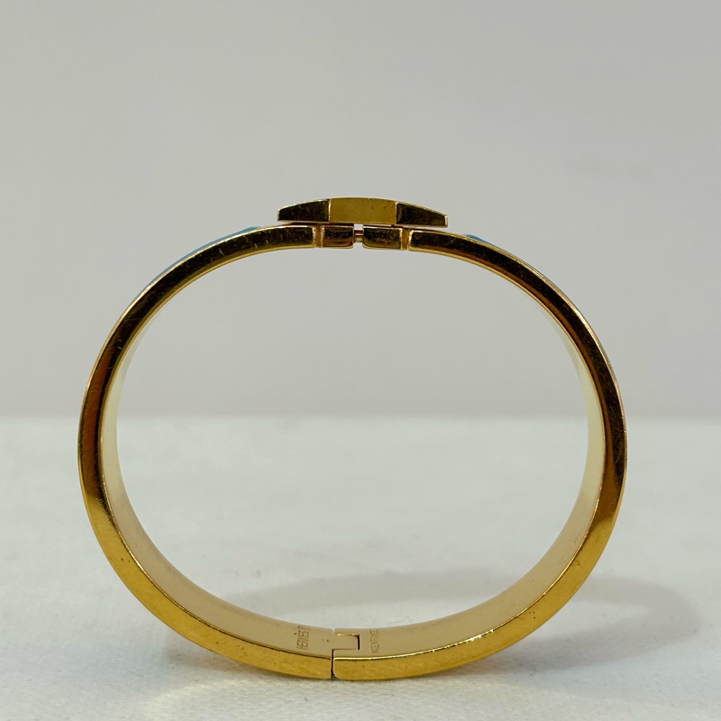 HERMES H金 水藍琺瑯PM手環-6