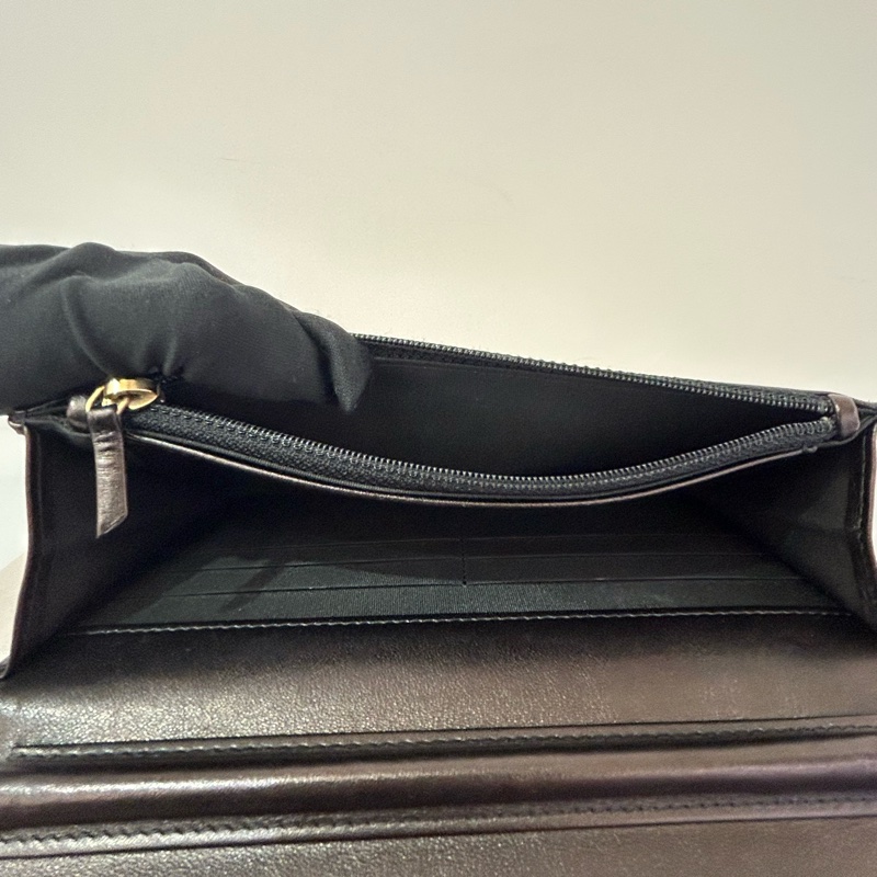 CHANEL黑牛皮山形紋金鍊COCO WOC-6