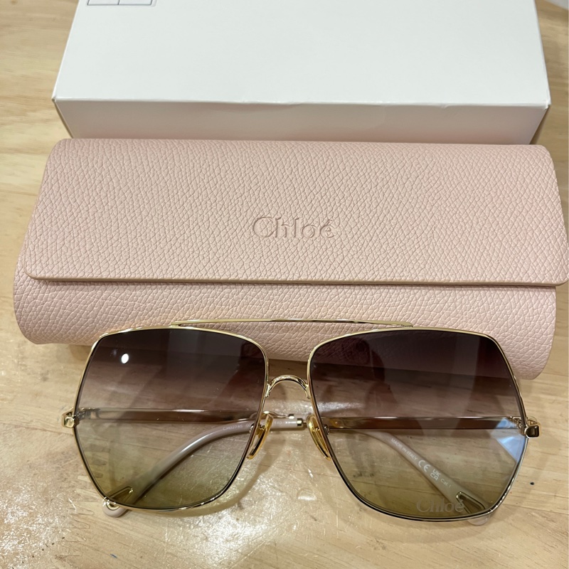 Chloe 六角金屬細框漸層色墨鏡-62*12-0