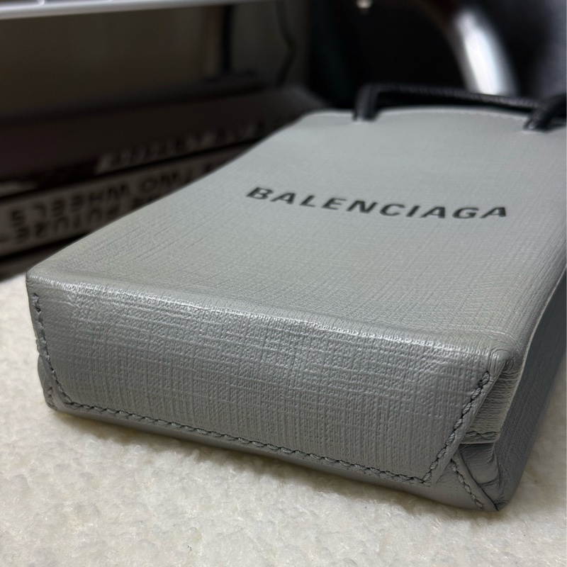 Balencia 巴黎世家 手機包灰色-5