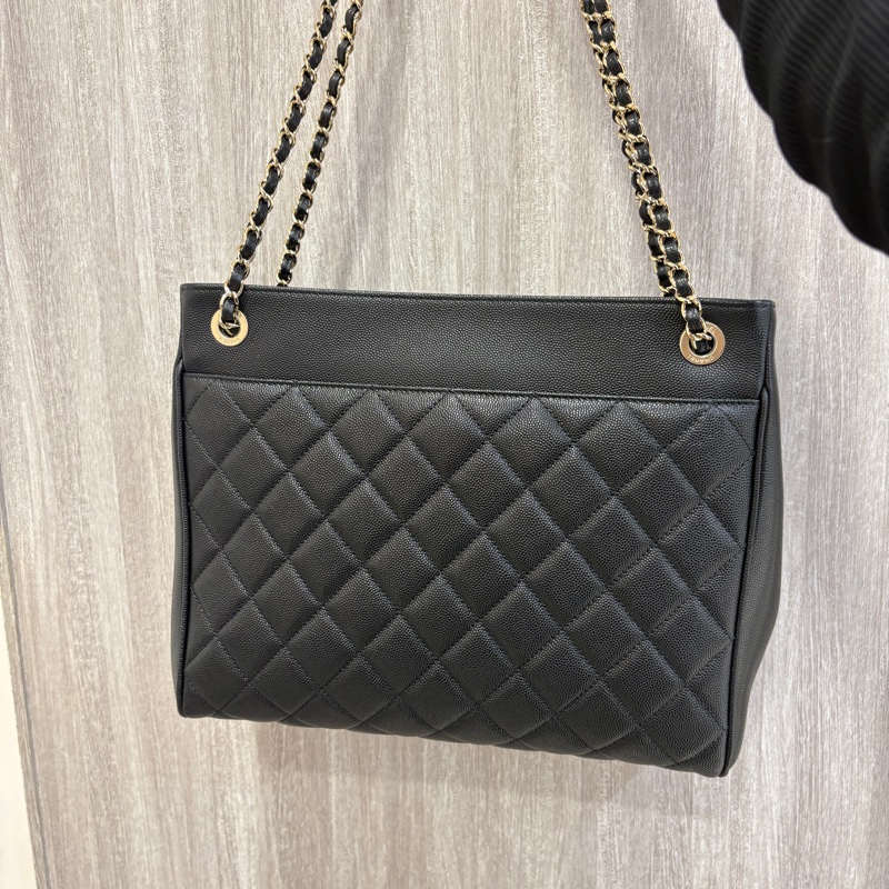 Chanel 黑荔枝淡金托特包-3