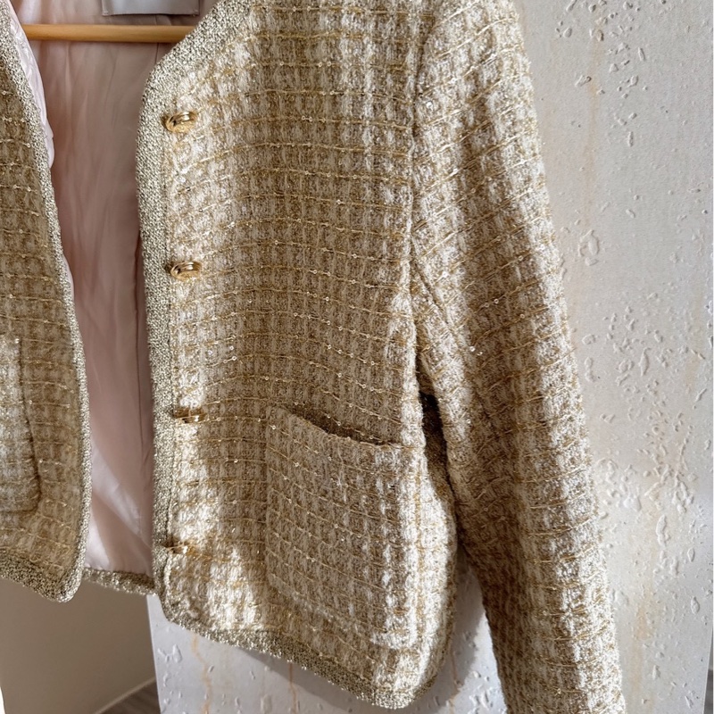 Miu Miu 鵝黃色毛呢短版外套 38碼-1