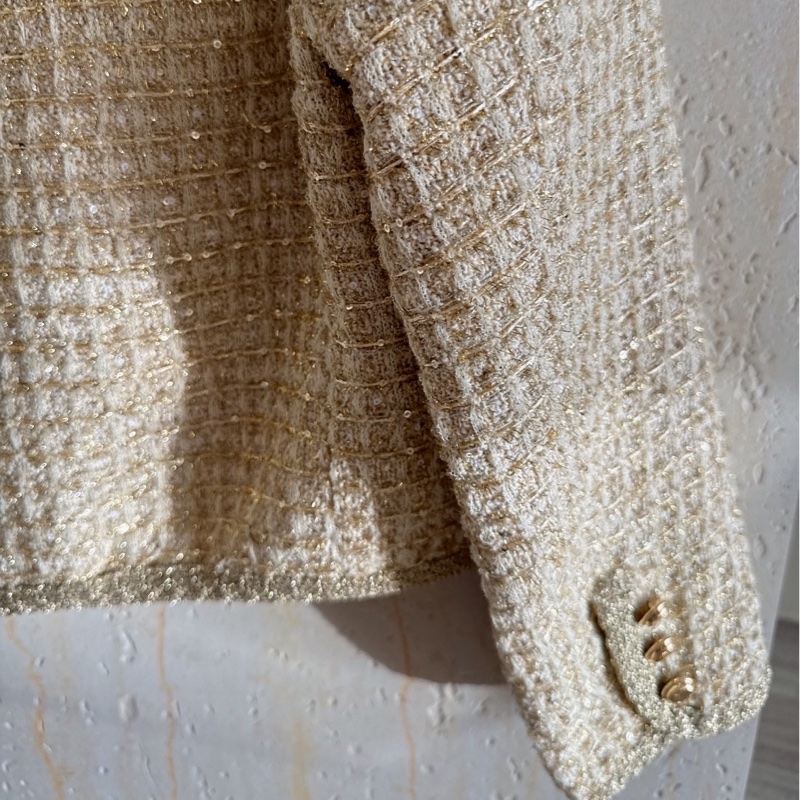 Miu Miu 鵝黃色毛呢短版外套 38碼-7