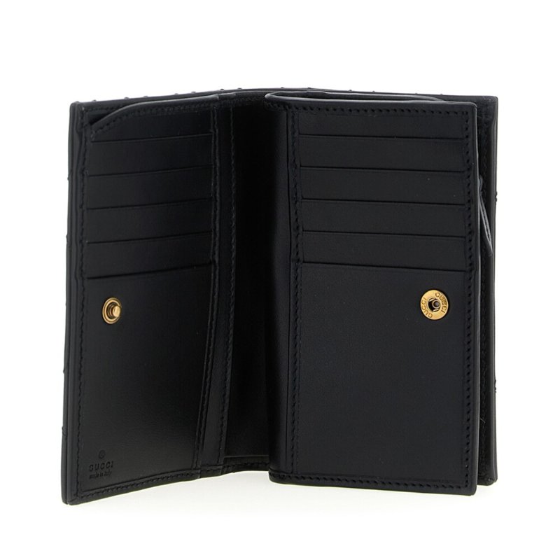 【GUCCI 古馳】GG Marmont 雙G 皮夾 卡夾 短夾 黑色 781583-4