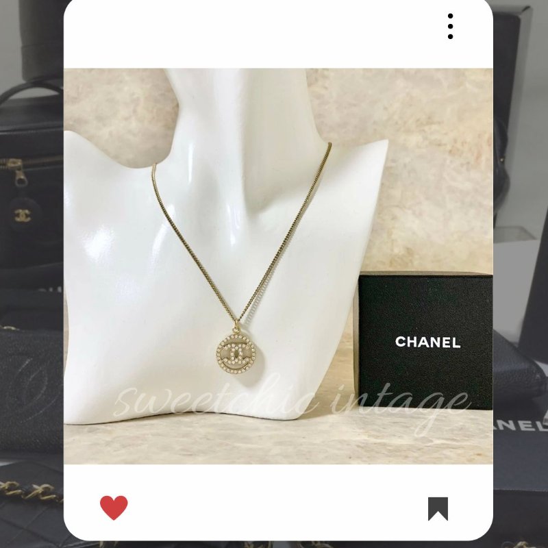 💖 10 月新品上架 🔥💖 ✨超美新到 !香奈兒 Chanel 金色小圓牌水鑽項鍊 🔥 香奈兒熱賣款 香奈兒項鏈 CHANEL NECKLACE-2