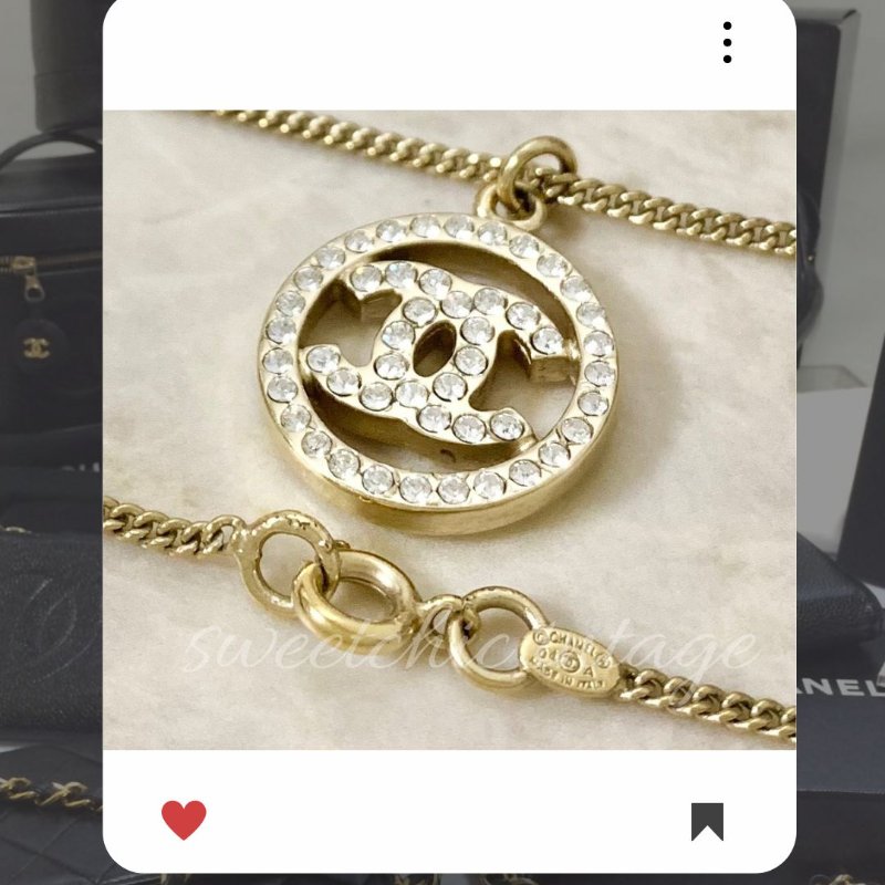 💖 10 月新品上架 🔥💖 ✨超美新到 !香奈兒 Chanel 金色小圓牌水鑽項鍊 🔥 香奈兒熱賣款 香奈兒項鏈 CHANEL NECKLACE-7