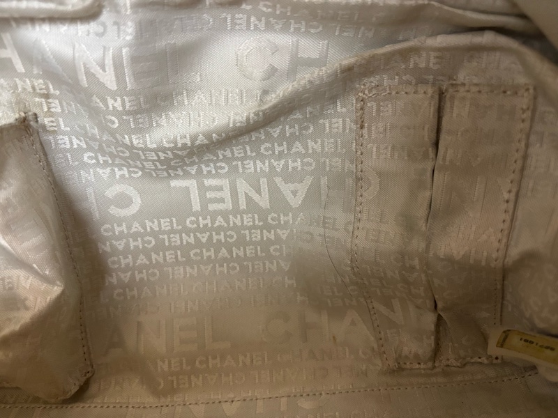 Chanel 奶茶色 冰格 波士頓 腋下包 手提包 vintage-25