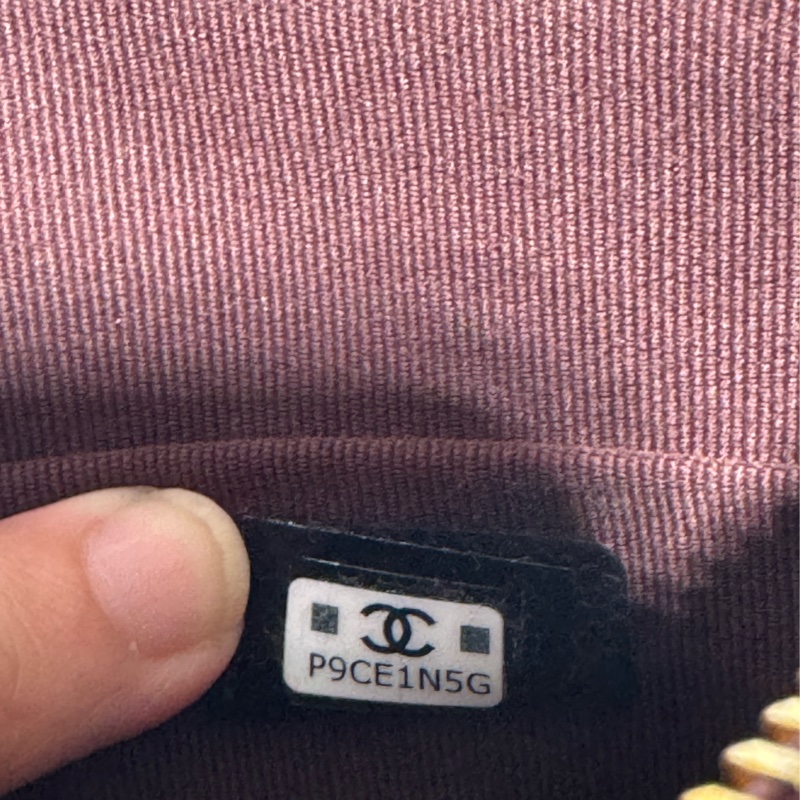 chanel大款 黑色荔枝淡金扣 一字夾零錢包-3