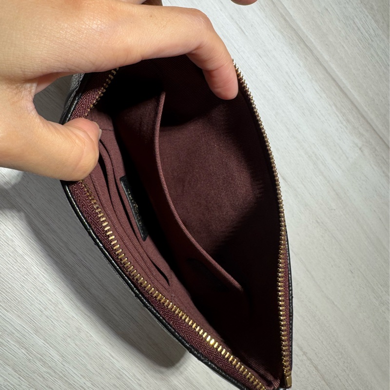 chanel大款 黑色荔枝淡金扣 一字夾零錢包-16