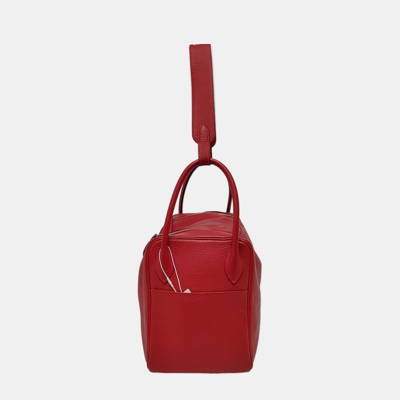 HERMES Lindy 30 正紅色
Clemence牛皮琳迪包單肩包手提包 銀色五金Q刻-2
