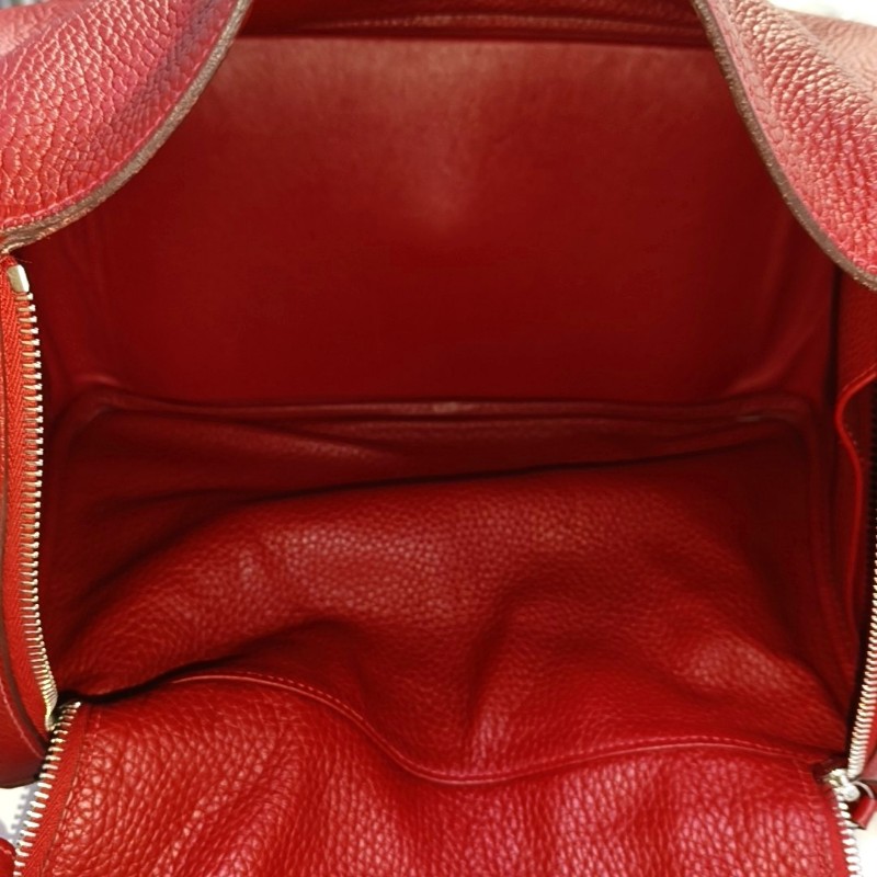 HERMES Lindy 30 正紅色
Clemence牛皮琳迪包單肩包手提包 銀色五金Q刻-6