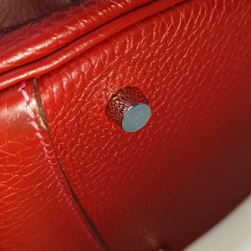 HERMES Lindy 30 正紅色
Clemence牛皮琳迪包單肩包手提包 銀色五金Q刻-9