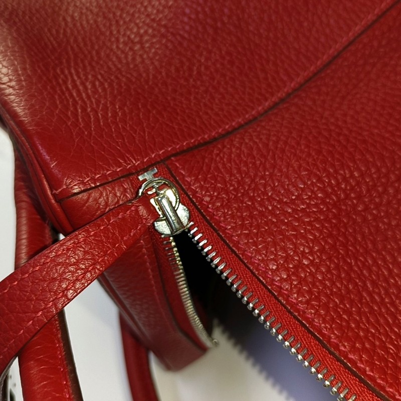 HERMES Lindy 30 正紅色
Clemence牛皮琳迪包單肩包手提包 銀色五金Q刻-11