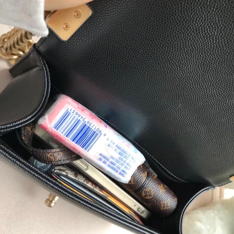 「M.Y精品」Chanel 小香 晶片款 BOY20 荔枝牛皮 黑金-4