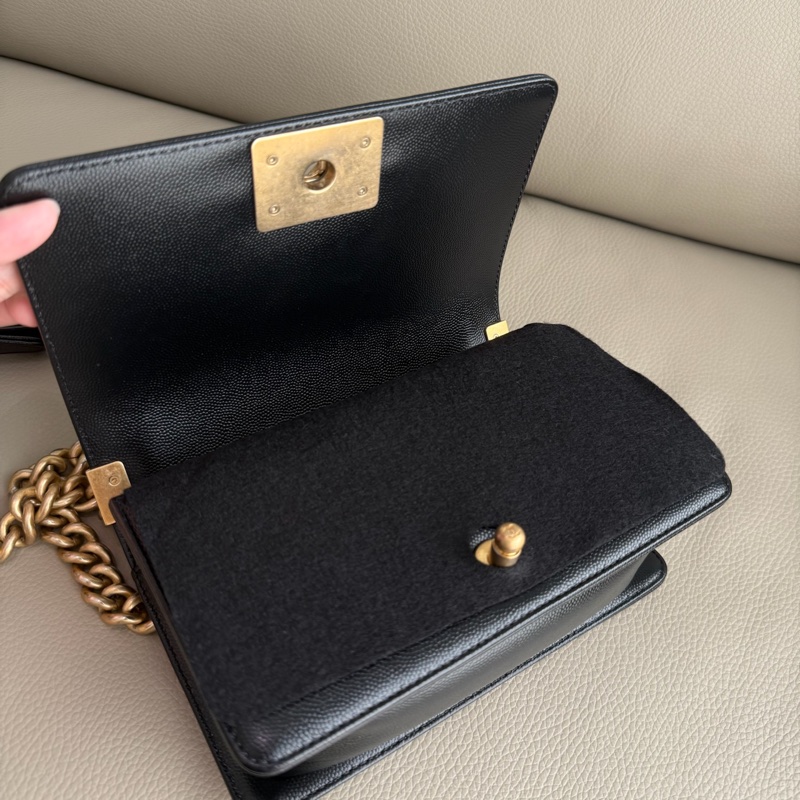 「M.Y精品」Chanel 小香 晶片款 BOY20 荔枝牛皮 黑金-12