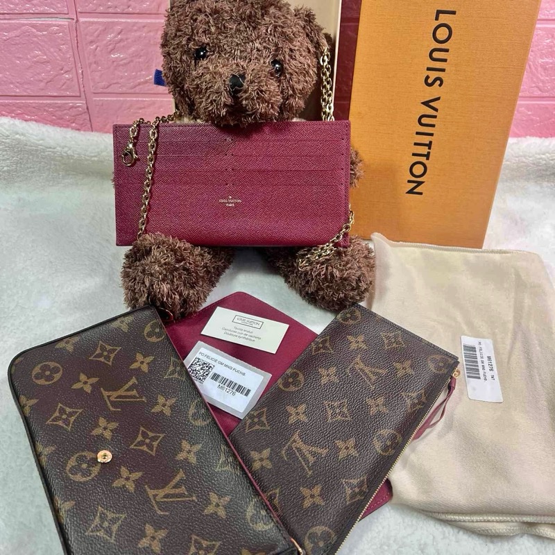 💥 Louis vuitton經典老花FELICIE POCHETTE 三合一 鍊條包（晶片款）💥-0