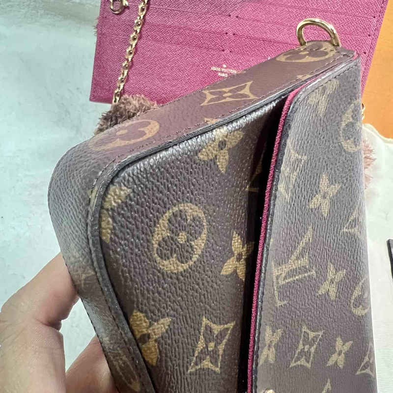 💥 Louis vuitton經典老花FELICIE POCHETTE 三合一 鍊條包（晶片款）💥-13