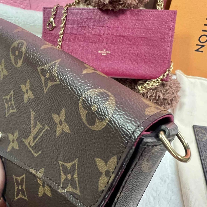 💥 Louis vuitton經典老花FELICIE POCHETTE 三合一 鍊條包（晶片款）💥-15