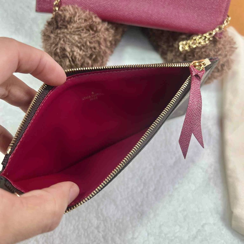 💥 Louis vuitton經典老花FELICIE POCHETTE 三合一 鍊條包（晶片款）💥-21