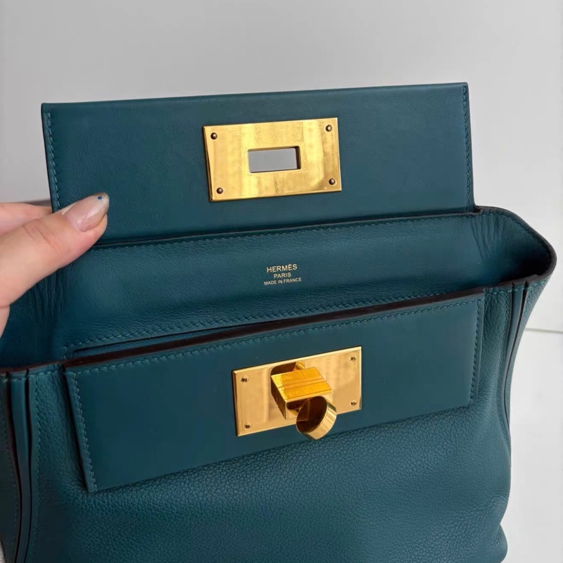 💚 hermes mini 2424  VERT BOSPHORE ( 海峽綠色 ) 金扣-2