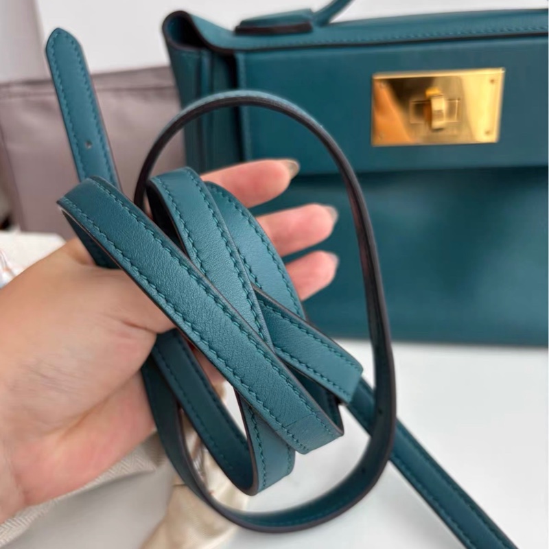 💚 hermes mini 2424  VERT BOSPHORE ( 海峽綠色 ) 金扣-4