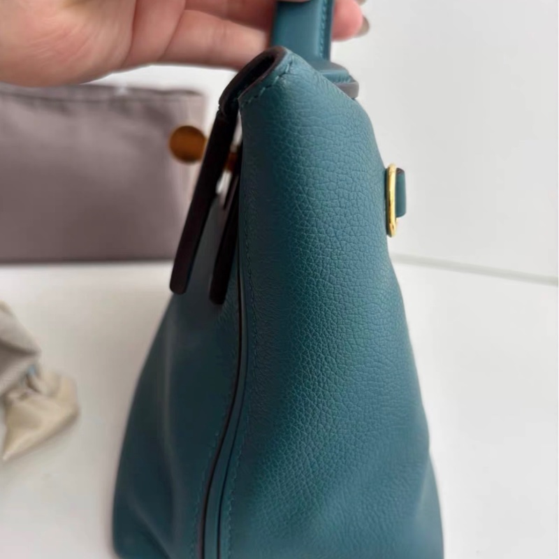 💚 hermes mini 2424  VERT BOSPHORE ( 海峽綠色 ) 金扣-5